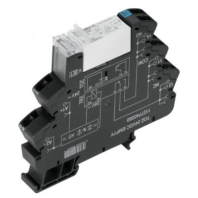 WEIDMULLER TRZ 24VDC 1CO 16A Moduł przekaźnikowy, 24 V DC ±20 %, Zielona dioda LED, Dioda zwrotna, Zabezpieczenie przez pomieszaniem biegunów, 1 zestyk przełączny (AgNi) , 250 V A 1479840000 /10szt./ (1479840000)